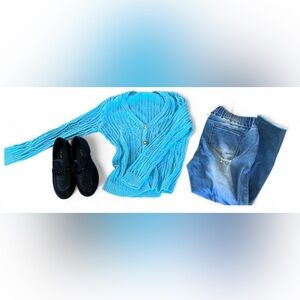 Talbots Turquoise V-Neck Cardigan/Large